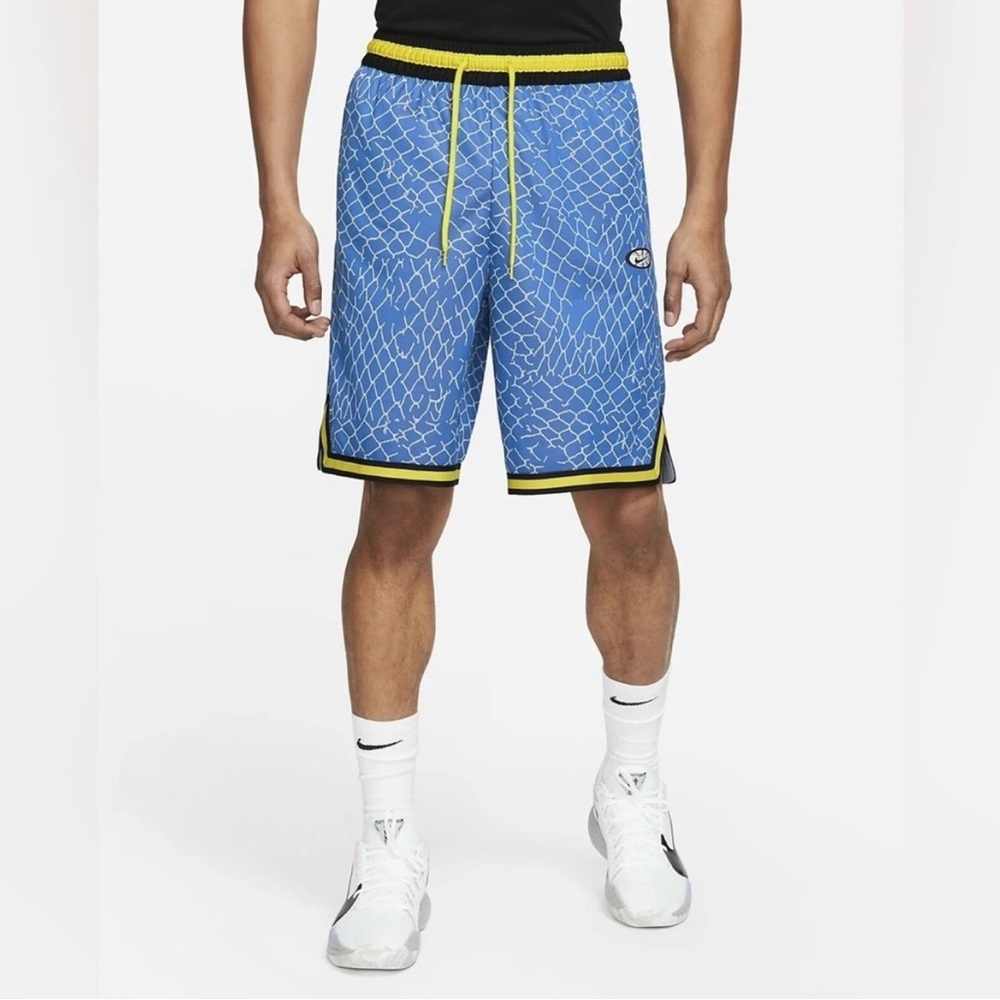 Nike Dri-Fit Men's Light Blue Patterned Basketball Athletic Shorts